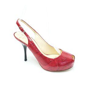 Giuseppe Zanotti Heels Peep Toe Snake Print Leather Womens EUR 37/US 7